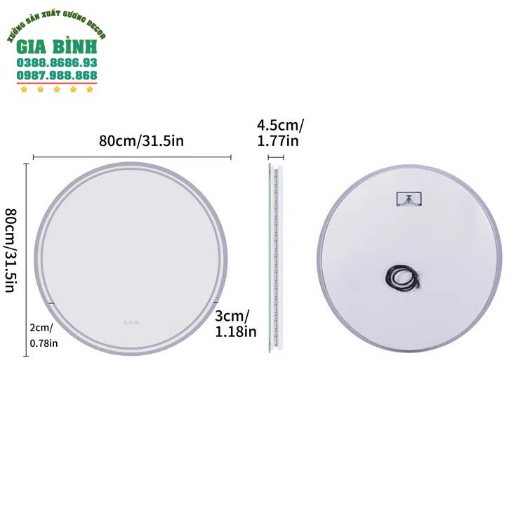 Gương bàn trang điểm Alura đèn Led mã TĐ06