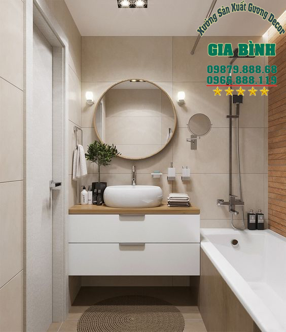 Gương bàn trang điểm viền thép tĩnh điện D70