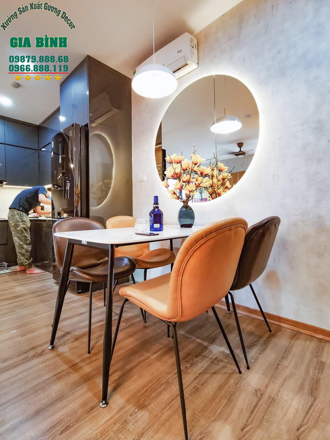 Gương led trần phun cát