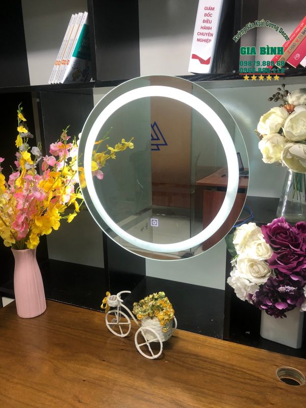Gương bàn trang điểm led trần phun cát cao cấp D60