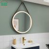 Gương dây da LED treo tường bằng kim loại mã TT05