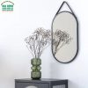 Gương dây da thiết kế hình bầu dục viền kim loại mã TT08