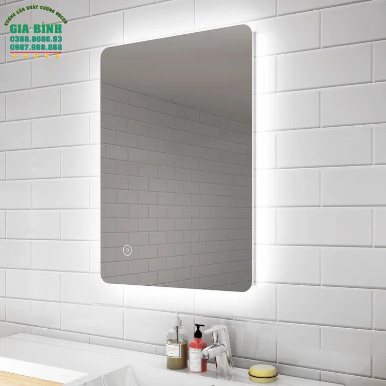 Gương LED treo tường hình chữ nhật mã GL02