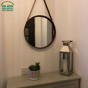Gương dây da treo tường hình tròn mã TT09