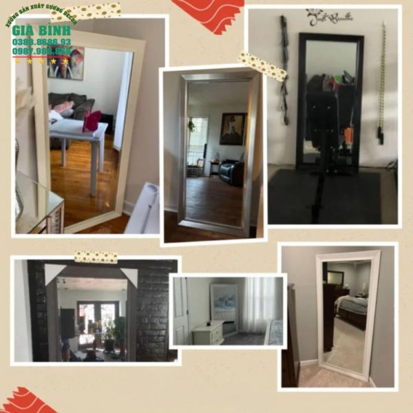 Gương soi toàn thân khung giả gỗ hình chữ nhật mã GB06