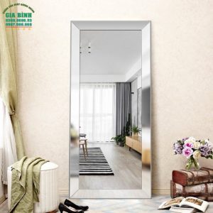 Gương soi toàn thân thiết kế khung bạc viền to mã GB12