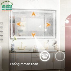 Gương LED treo nhà tắm hình chữ nhật mã GL03