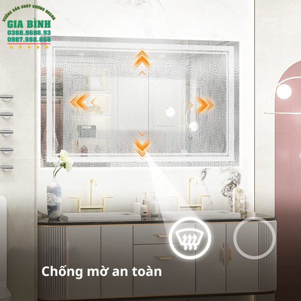 Gương LED treo nhà tắm hình chữ nhật mã GL03