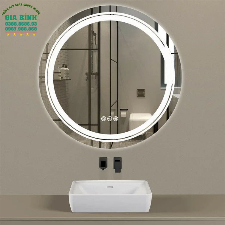 Gương LED treo tường hình tròn mã L04