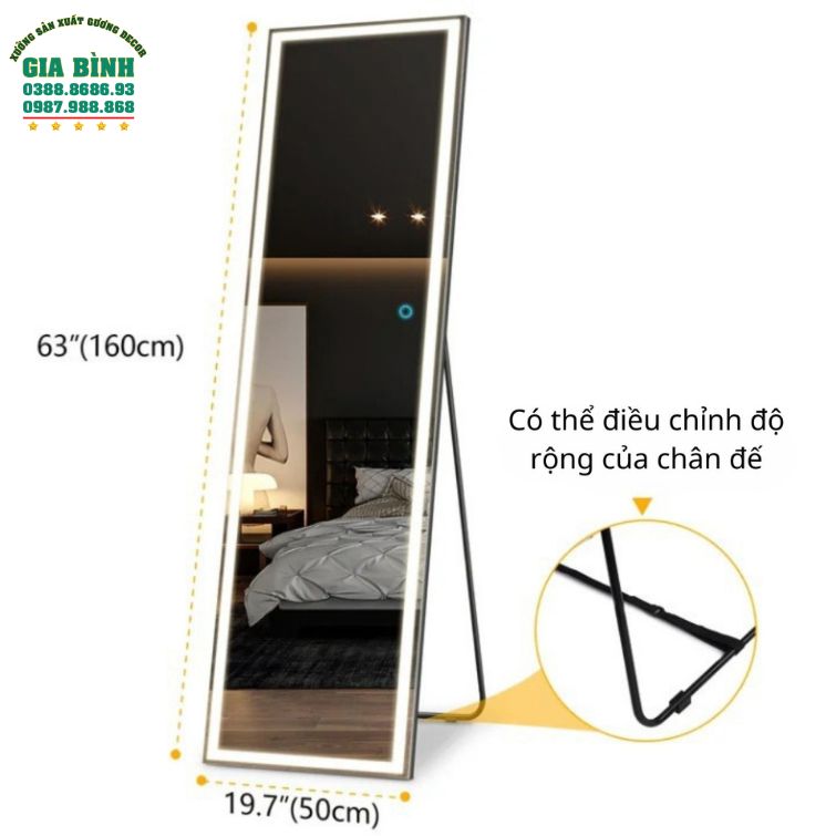 Gương LED soi toàn thân hình chữ nhật mã GB05