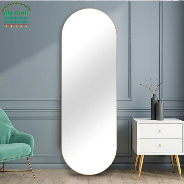 Gương gỗ soi toàn thân hình bầu dục mã GB19