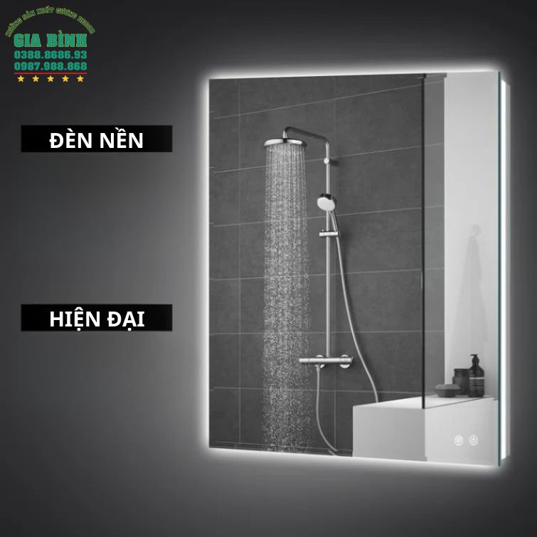 Gương LED treo phòng tắm hình chữ nhật mã GL07