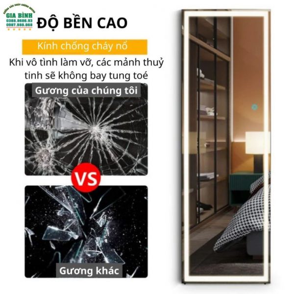 Gương LED soi toàn thân hình chữ nhật mã GB05