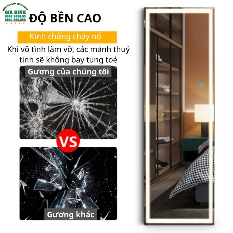 Gương LED soi toàn thân hình chữ nhật mã GB05