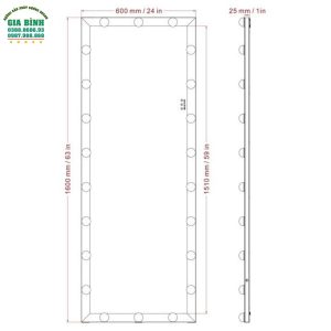 Gương soi toàn thân hình chữ nhật viền LED mã GB09