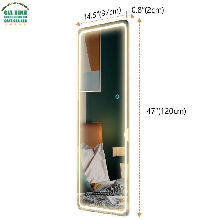 Gương LED treo tường soi toàn thân hình chữ nhật mã GB10