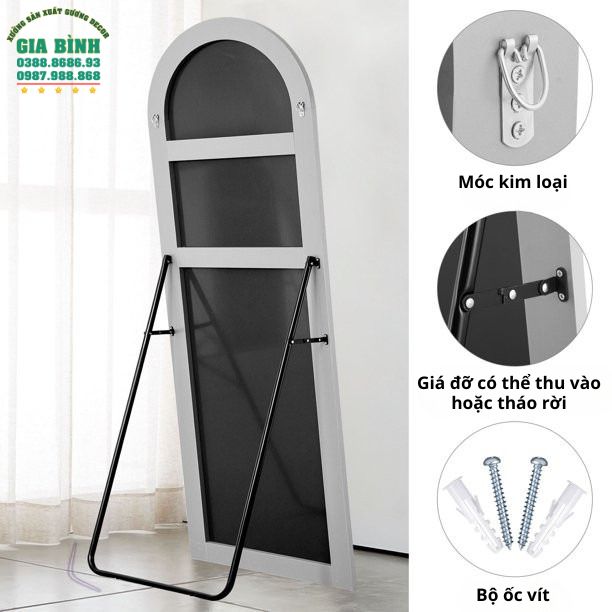 Gương soi toàn thân khung gỗ thiết kế dạng vòm mã GB16