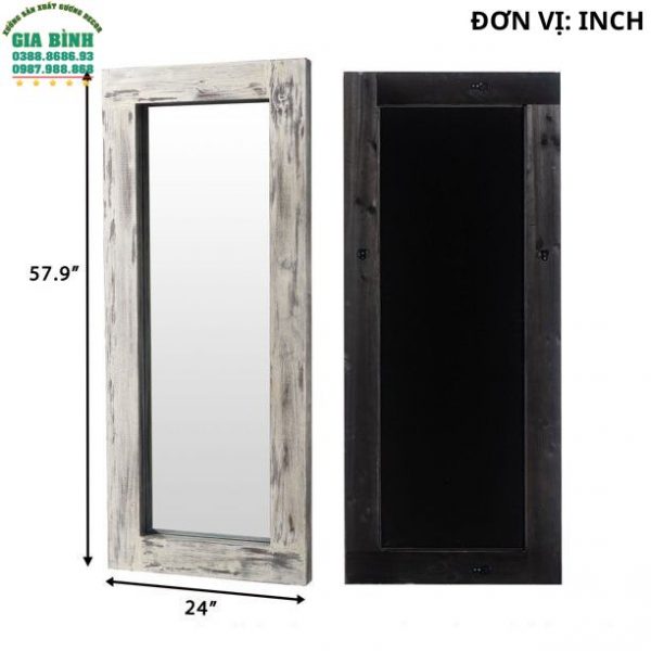 Gương gỗ nguyên khối soi toàn thân hình chữ nhật mã GB17