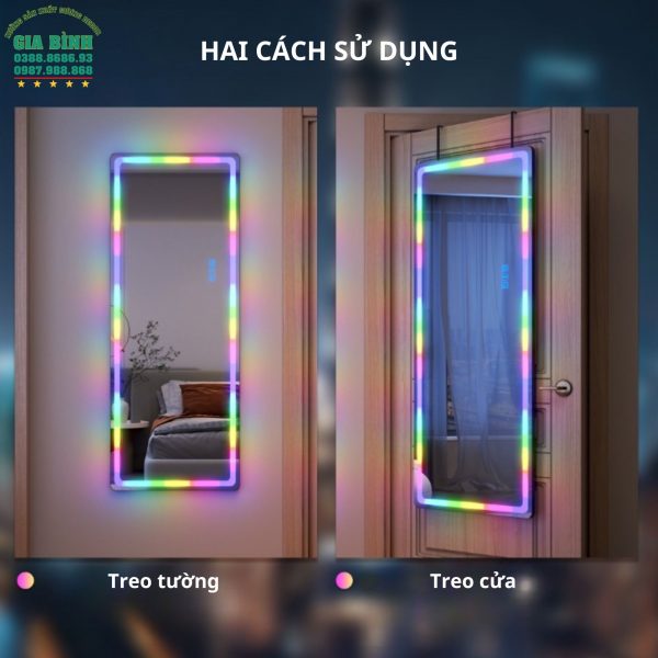 Gương LED nhiều màu soi toàn thân mã GB18