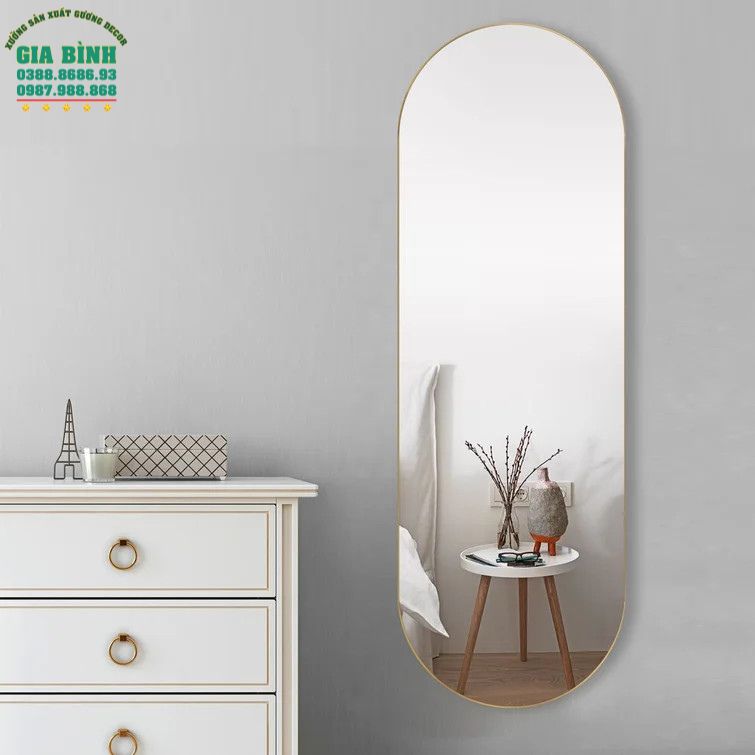 Gương gỗ soi toàn thân hình bầu dục mã GB19