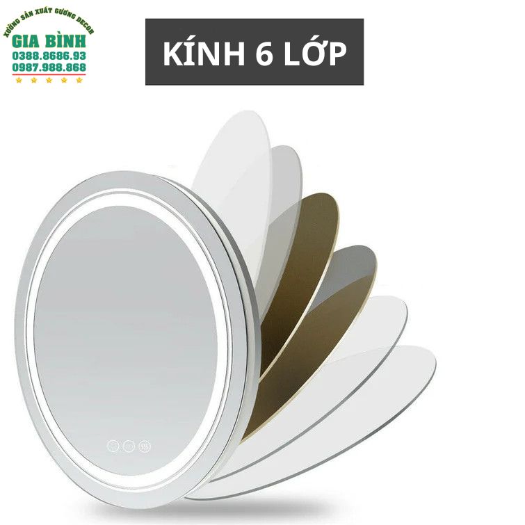 Gương LED treo tường hình tròn mã L04
