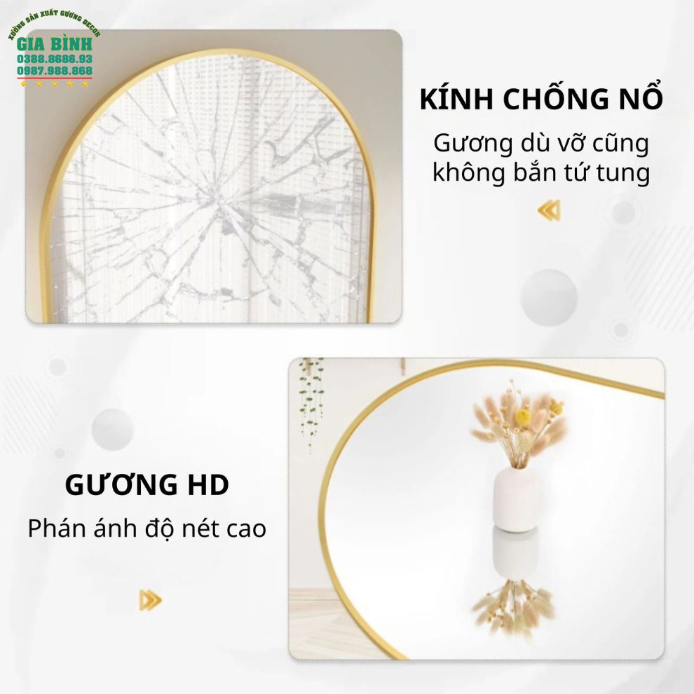 Gương đứng soi toàn thân khung kim loại