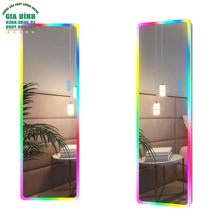Gương LED nhiều màu treo tường hình chữ nhật mã GL06