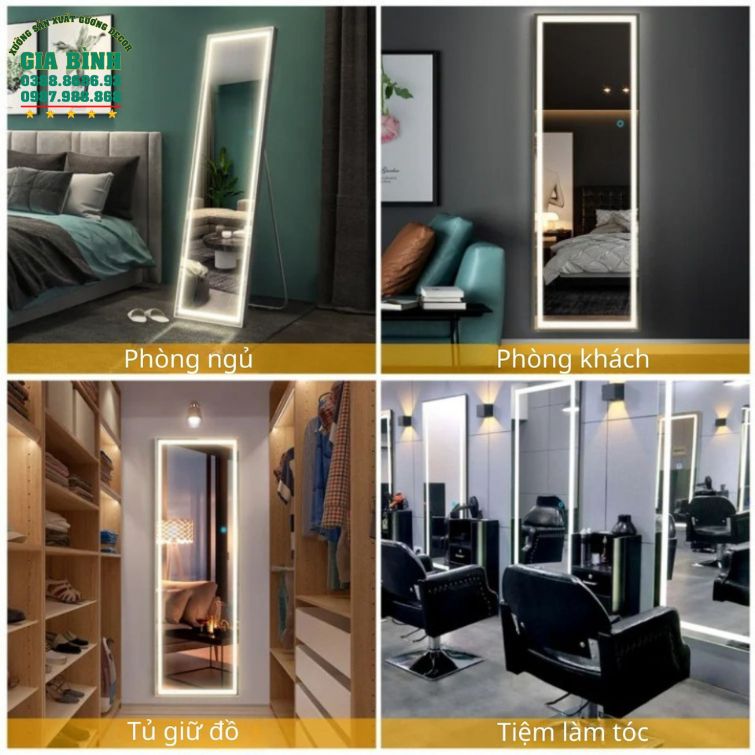Gương LED soi toàn thân hình chữ nhật mã GB05