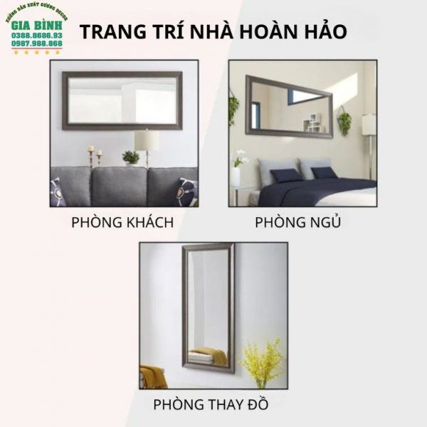 Gương soi toàn thân khung giả gỗ hình chữ nhật mã GB06