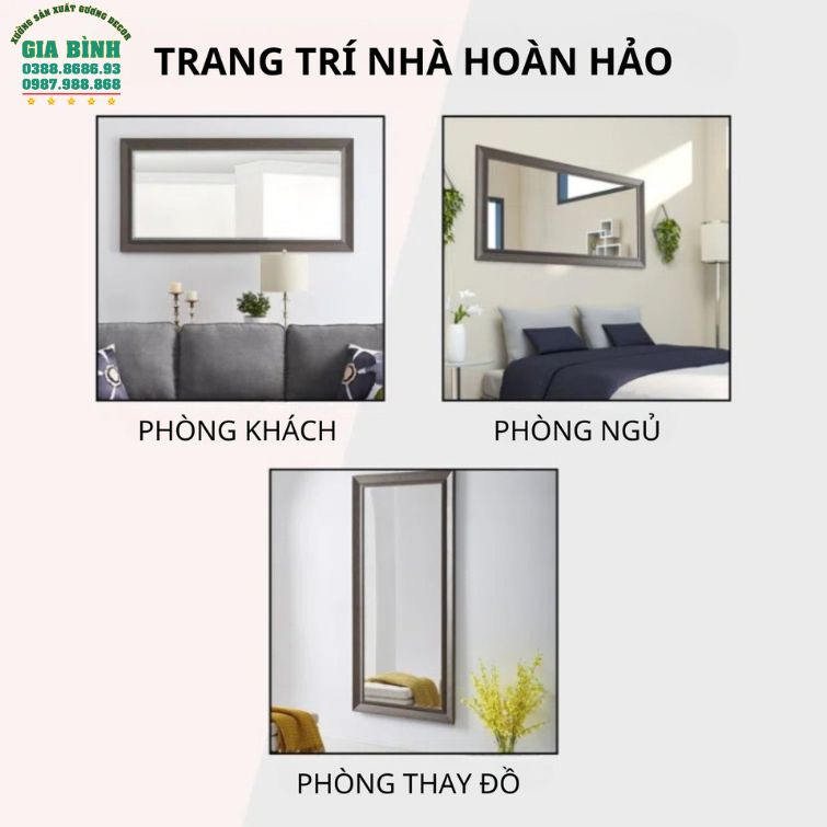Gương soi toàn thân khung giả gỗ hình chữ nhật mã GB06