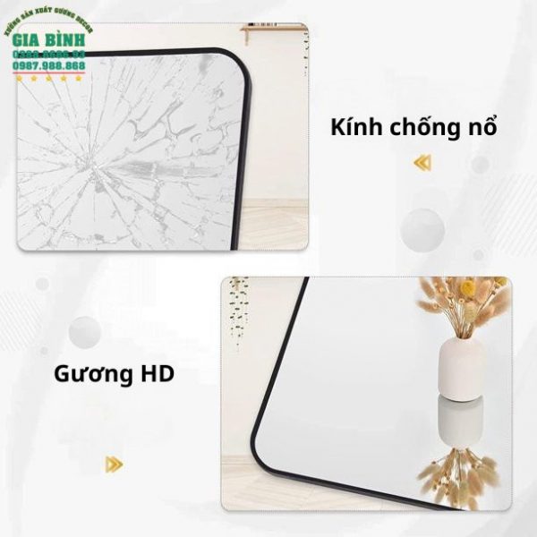 Gương soi toàn thân hình chữ nhật thiết kế góc bo tròn mã GB20