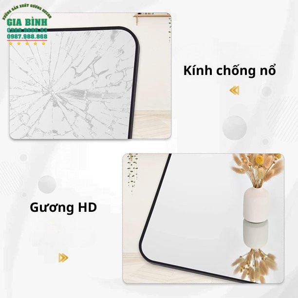 Gương soi toàn thân hình chữ nhật thiết kế góc bo tròn mã GB20