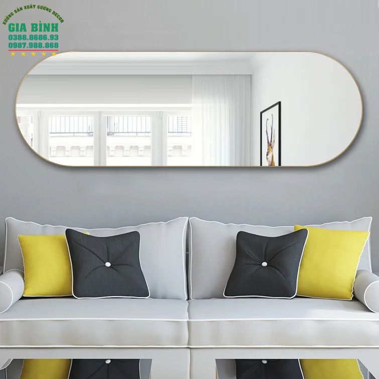 Gương gỗ soi toàn thân hình bầu dục mã GB19