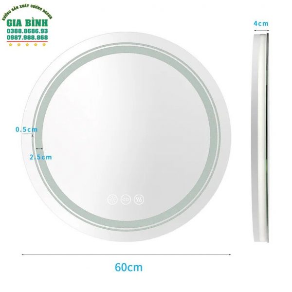 Gương LED treo tường hình tròn mã L04