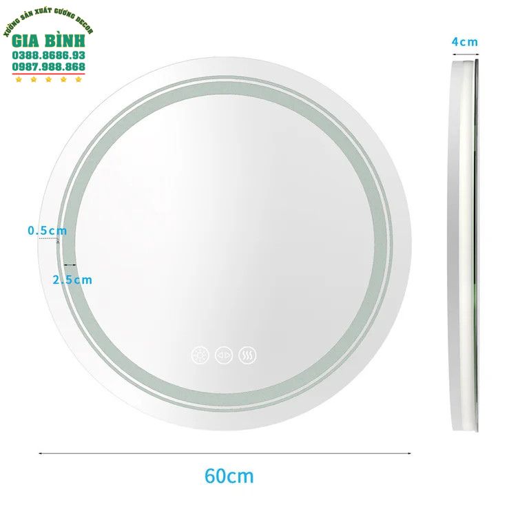 Gương LED treo tường hình tròn mã L04
