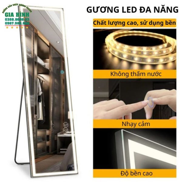 Gương LED soi toàn thân hình chữ nhật mã GB05