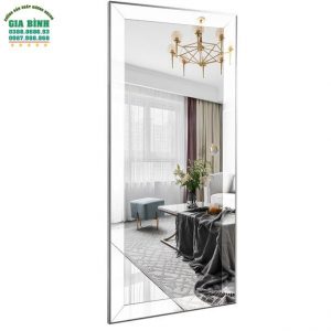 Gương soi toàn thân thiết kế khung bạc viền to mã GB12