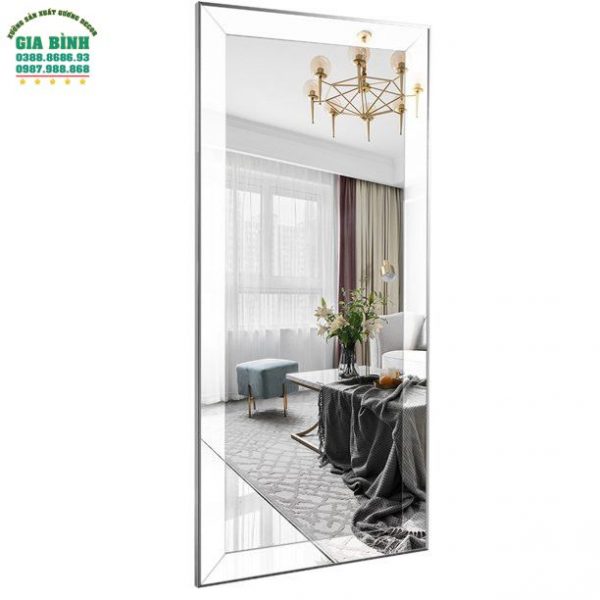 Gương soi toàn thân thiết kế khung bạc viền to mã GB12