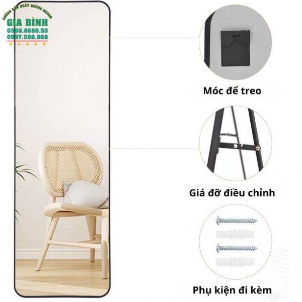 Gương soi toàn thân hình chữ nhật thiết kế góc bo tròn mã GB20