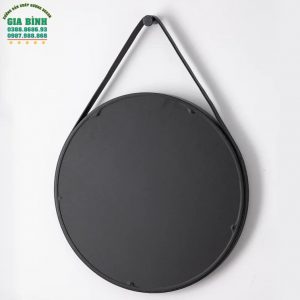 Gương dây da treo tường màu đen hình tròn mã TT01Gương dây da treo tường màu đen hình tròn mã TT01