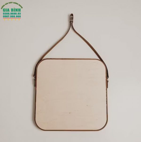 Gương dây da treo tường thiết kế hình vuông mã TT06