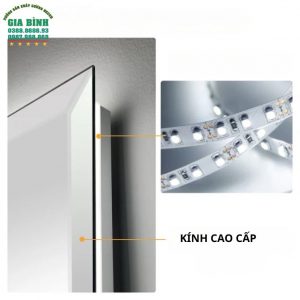 Gương LED treo phòng tắm hình chữ nhật mã GL07