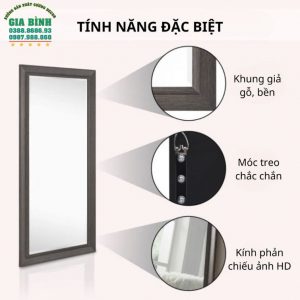 Gương soi toàn thân khung giả gỗ hình chữ nhật mã GB06