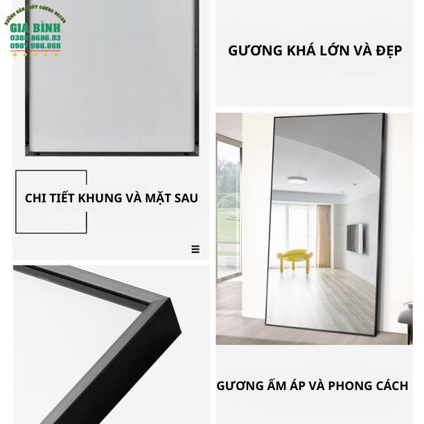 Gương soi toàn thân khổ lớn hình chữ nhật mã GB15