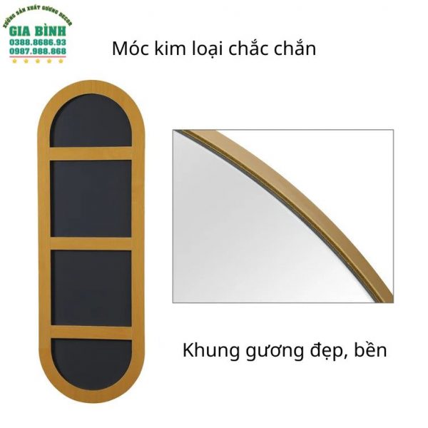 Gương gỗ soi toàn thân hình bầu dục mã GB19