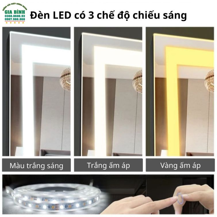 Gương LED soi toàn thân hình chữ nhật mã GB05