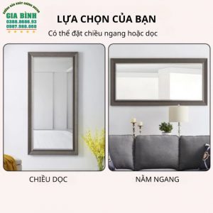 Gương soi toàn thân khung giả gỗ hình chữ nhật mã GB06