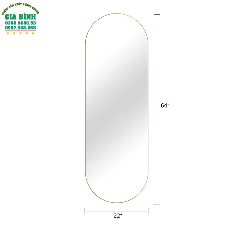 Gương gỗ soi toàn thân hình bầu dục mã GB19