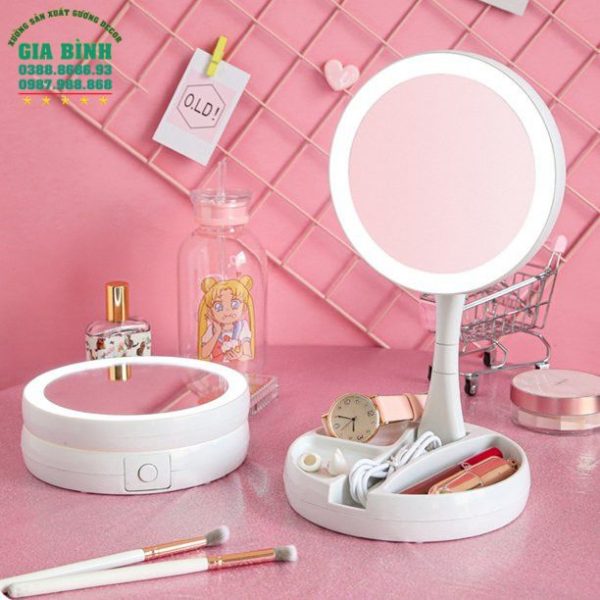 Gương để bàn có kèm khay đựng đồ mã DB08