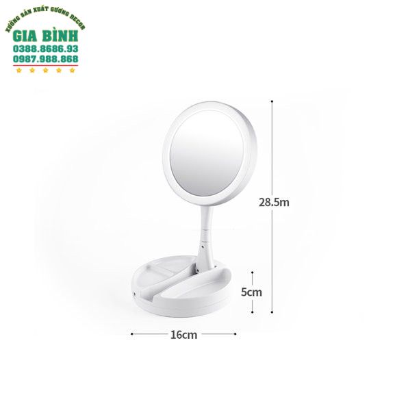 Gương để bàn có kèm khay đựng đồ mã DB08